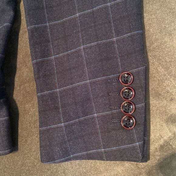 Men’s Plaid 3 Piece Suit One Button Closure Notched Lapel Jacket 34 Pants 32 NWT - Picture 14 of 14